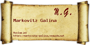 Markovitz Galina névjegykártya